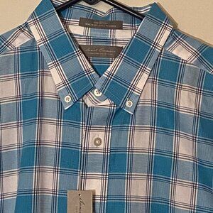 Men's Daniel Cremieux Signature Collection Blue Atoll XL Short Sleeve Shirt